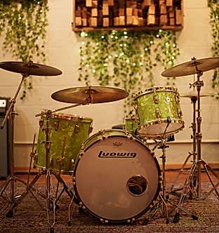 Ludwig 219 - 110 year anniversary re-issue 5 piece kit in the Studio A control room at Vancouver recording studio, Blue Light Studio.