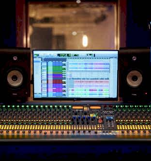 Neve 8424 in Control Room A at Blue Light Recording Studio in Vancouver BC.