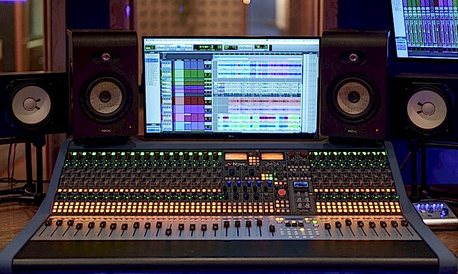 Neve 8424 in Control Room A at Blue Light Recording Studio in Vancouver BC.