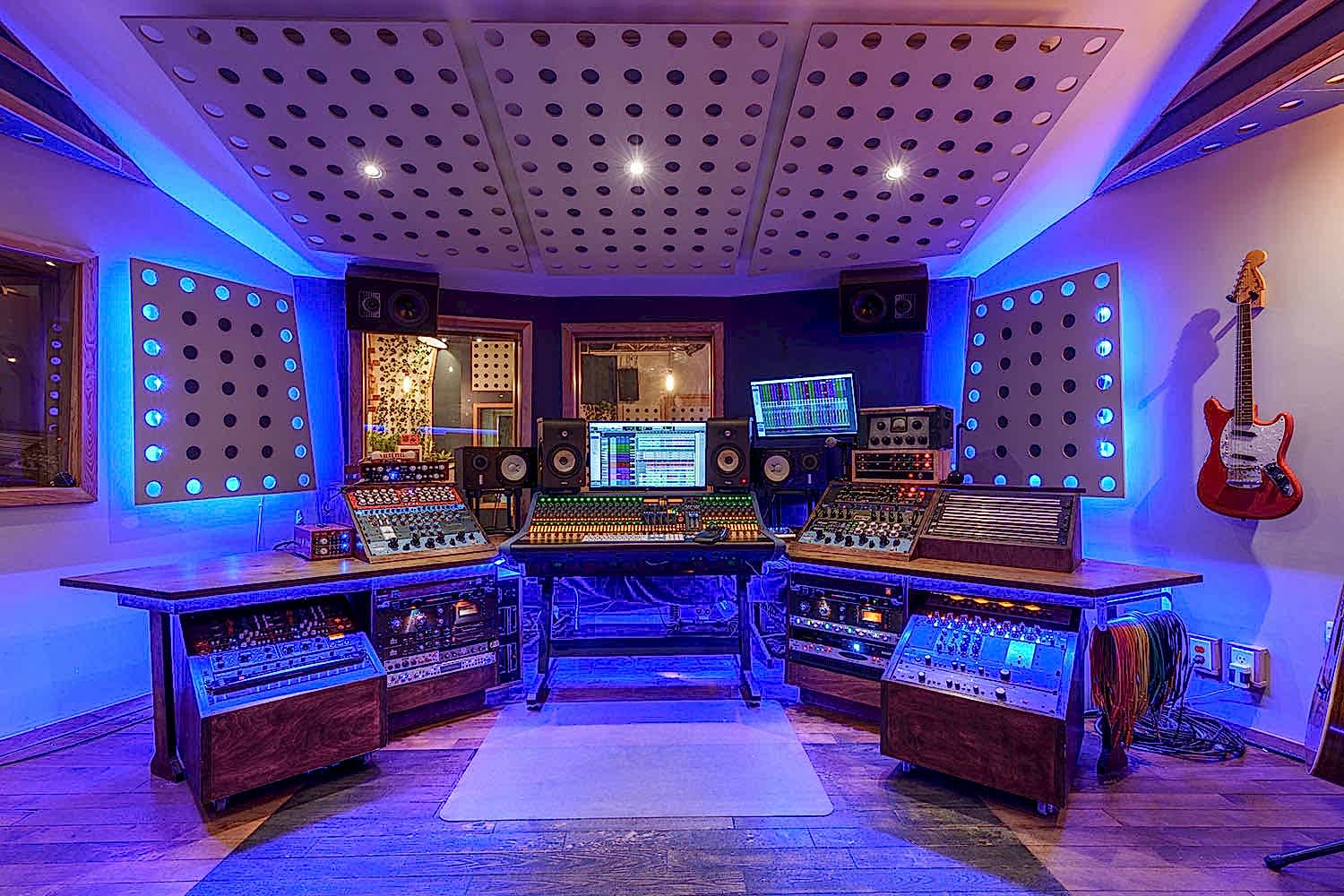 Studio A Control room at Vancouver recording studio, Blue Light Studio.